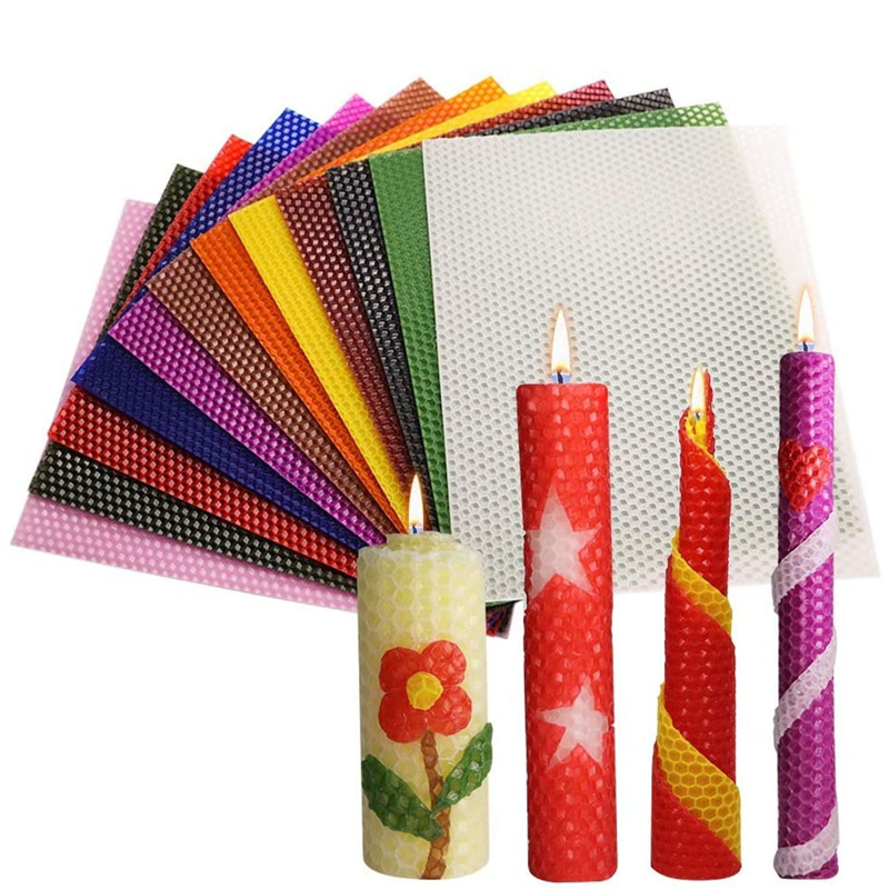 Beeswax Sheet Roll - ชุดทำเทียนแผ่นขี้ผึ้งสี 6 ชิ้น 12 สี สำหรับงานฝีมือ