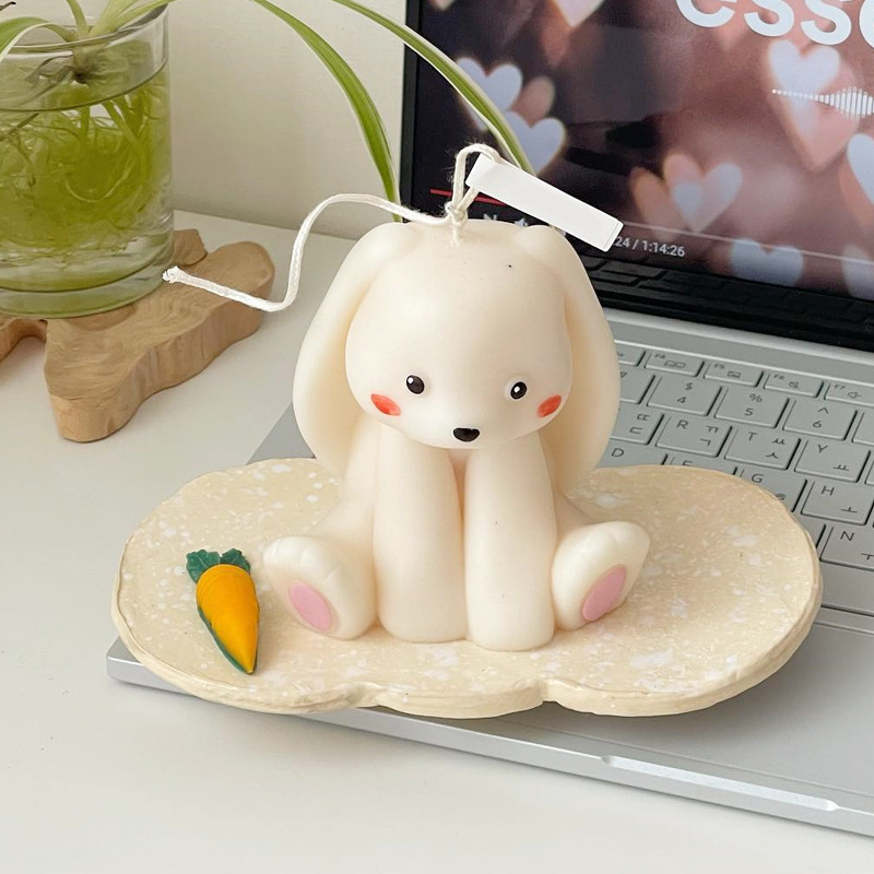 Candle Supplies Store - แม่พิมพ์ซิลิโคนรูปกระต่ายนั่ง3D แม่พิมพ์เทียนทำจากเรซิ่นรูปสัตว์กระต่ายน่ารักอุปกรณ์ทำเทียนสบู่การตกแต่งบ้านของขวัญแต่งงาน