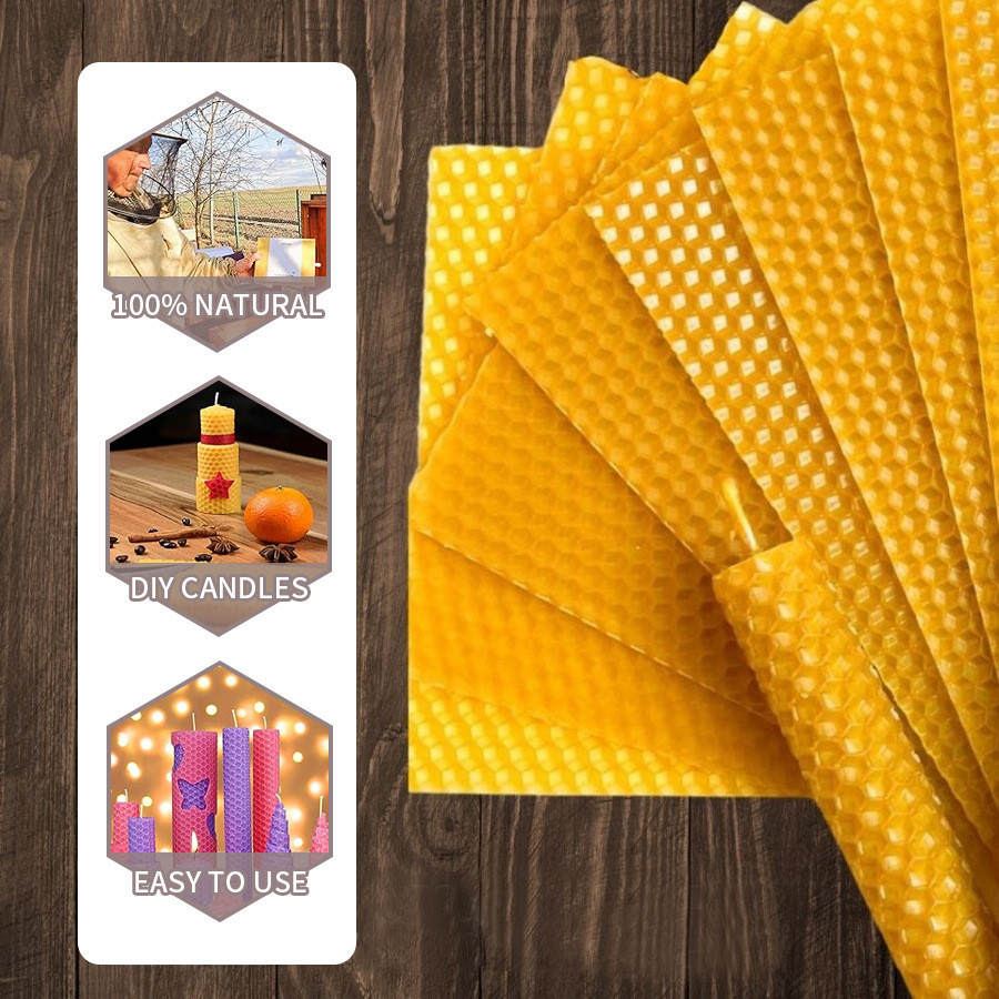 Beeswax Sheet Roll - 10/20/30pcs ขี้ผึ้งธรรมชาติแผ่นสําหรับทําเทียนทําด้วยมือ DIY เทียน Rolling Kit