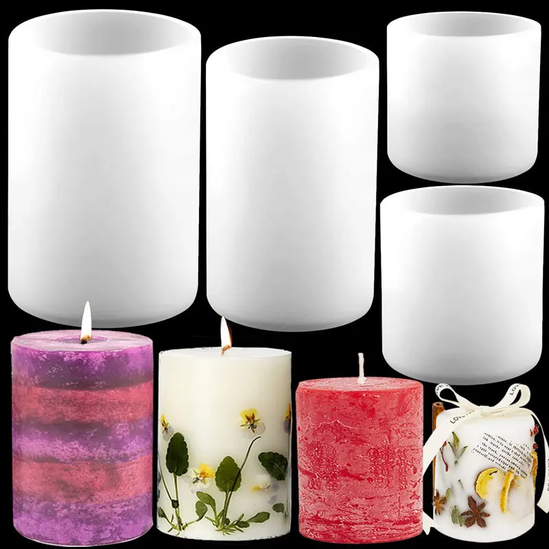 Candle Supplies Storage - กระบอกซิลิโคนเทียนแม่พิมพ์เรซินแม่พิมพ์อีพ็อกซี่เรซินแม่พิมพ์หล่อสําหรับงานฝีมือ DIY เทียนขี้ผึ้งทําสบู่ดิน
