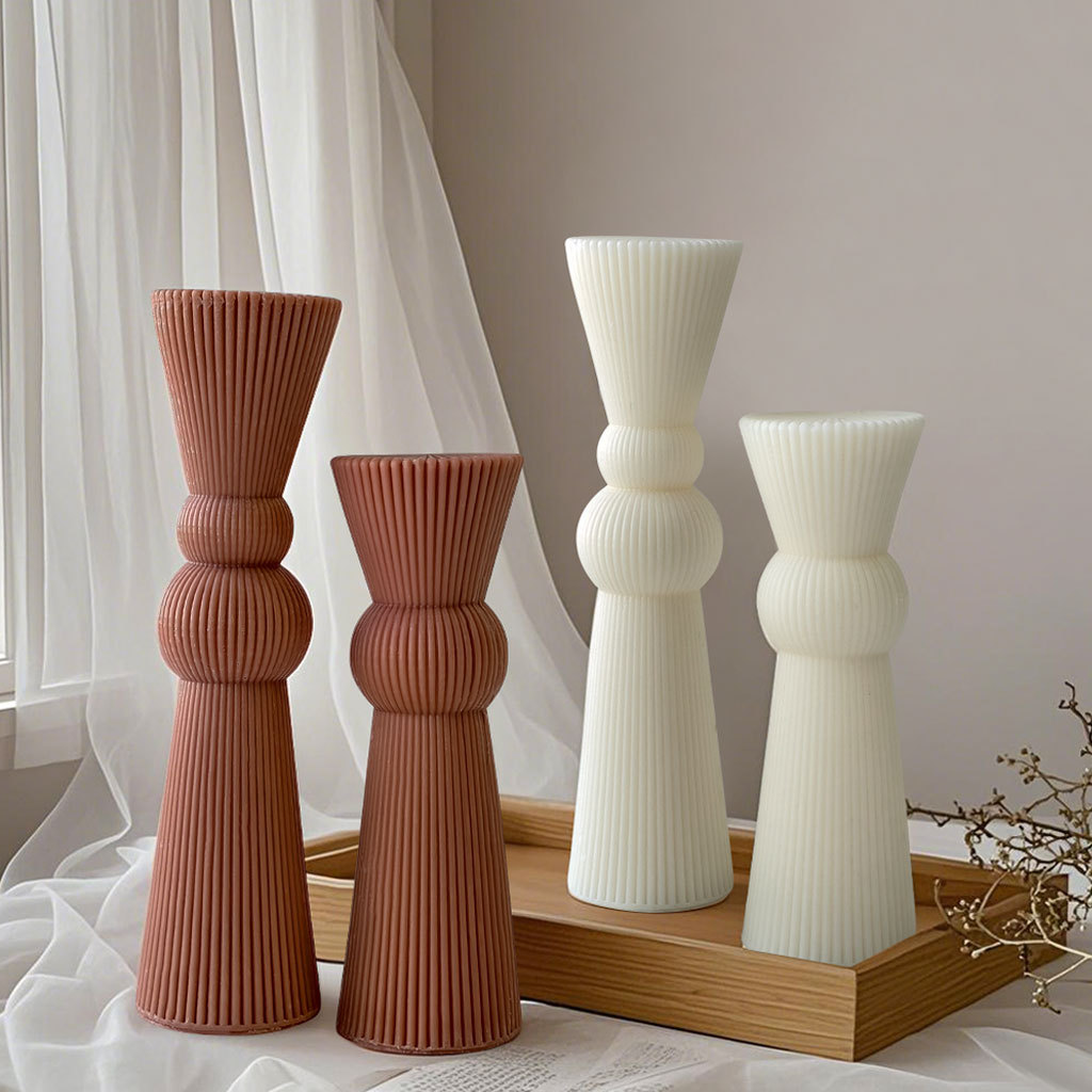 Candle Supplies Storage - DIY ยาวลายเสาเทียนแม่พิมพ์ Handmade กระบอก AROMA เทียนแม่พิมพ์ซิลิโคนโบสถ์เทียนทําอุปกรณ์
