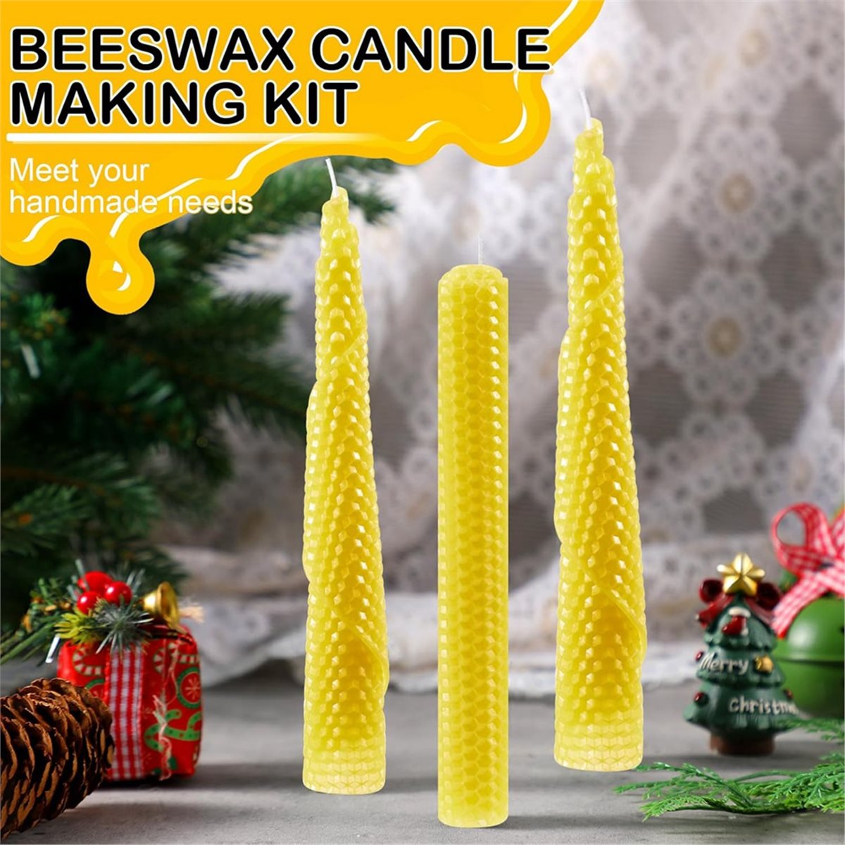 Beeswax Sheet Roll - ชุดทำเทียนขี้ผึ้ง N94R 24 ชิ้น, แผ่นขี้ผึ้งสีสันสดใสขนาด 8