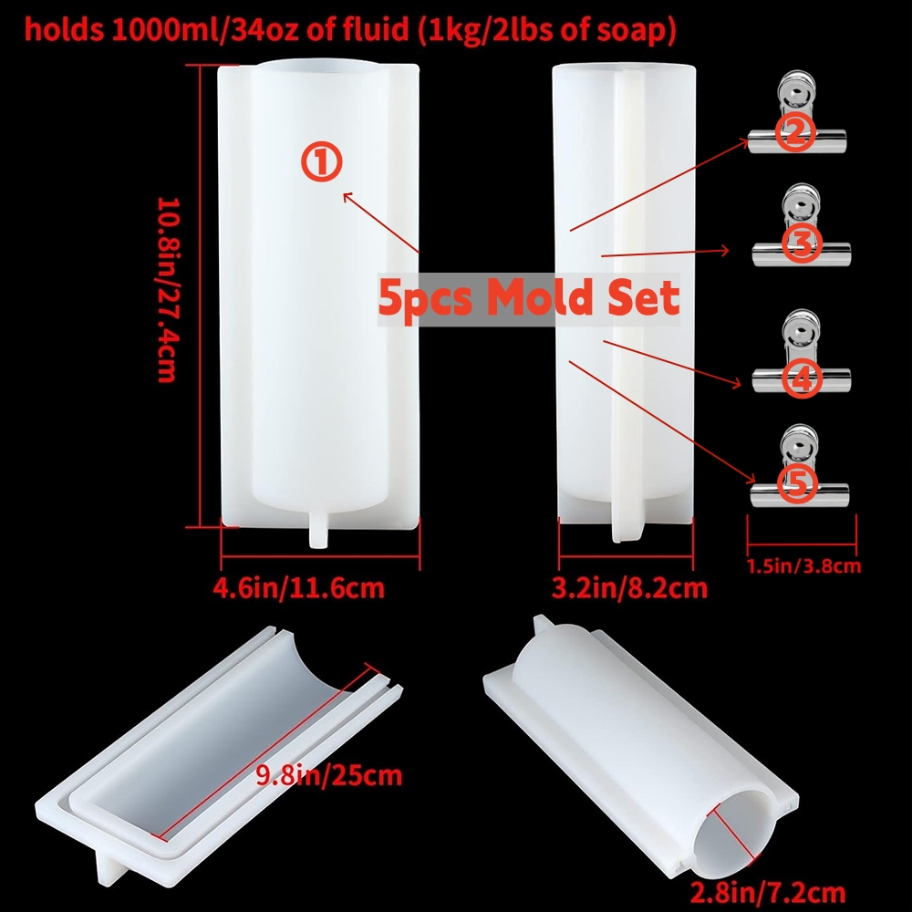 แม่พิมพ์สบู่ทรงกระบอกขนาดใหญ่พ - Candle Supplies Storage บทวิจารณ์และราคา