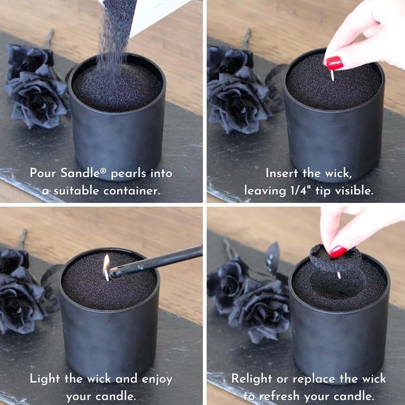 ทรายเทียนสีดำพร้อมไส้เทียน 200 - Candle Supplies Storage บทวิจารณ์และราคา