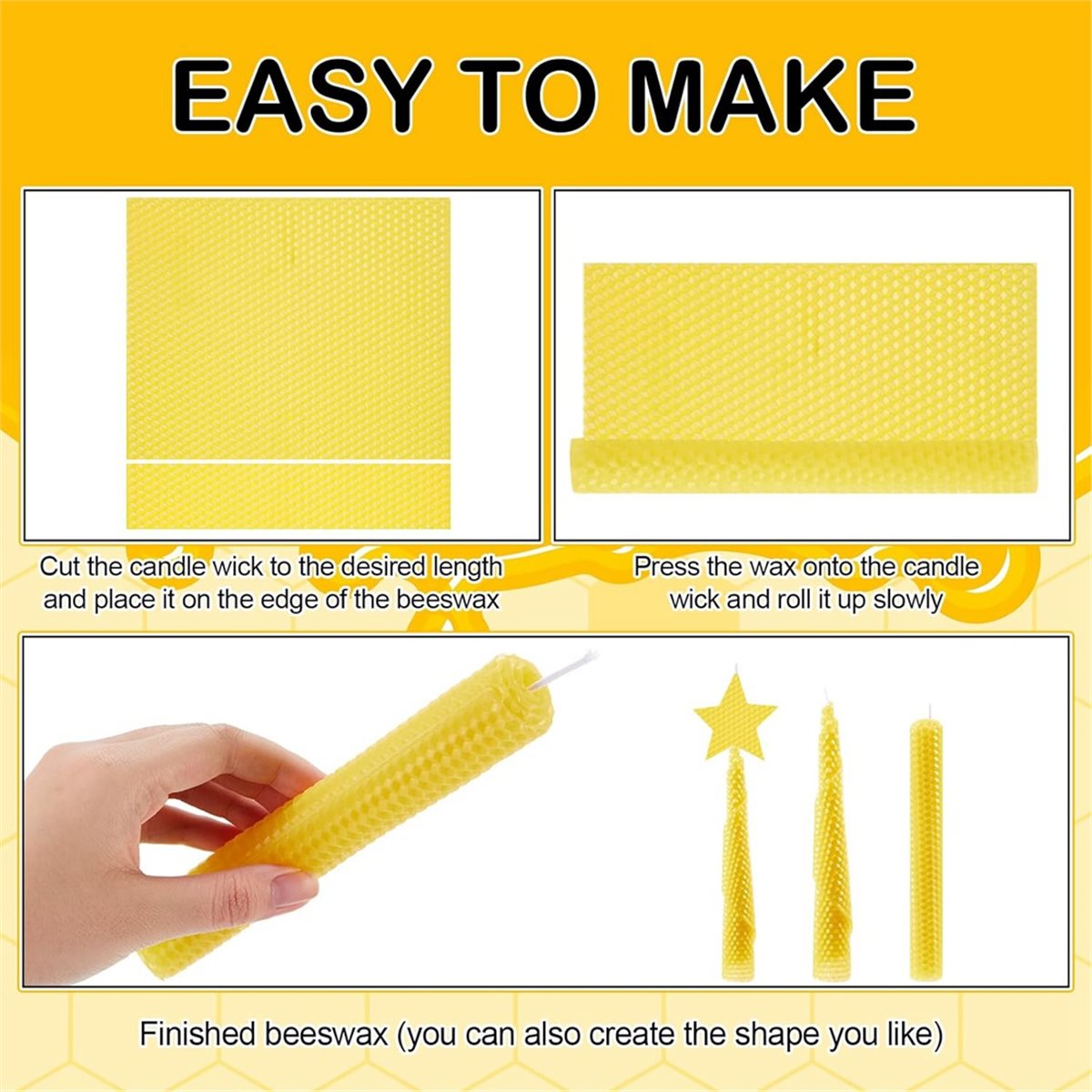 ชุดทำเทียนขี้ผึ้ง N94R 24 ชิ้น - Beeswax Sheet Roll บทวิจารณ์และราคา